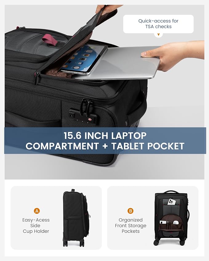 Carry On Luggage 22x14x9 Airline Approved, 22-Inch Suitcases - Image 3