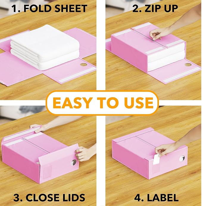 SpaceAid 8 Pack Bed Sheet Organizers and Storage, Foldable Organizer - Image 3