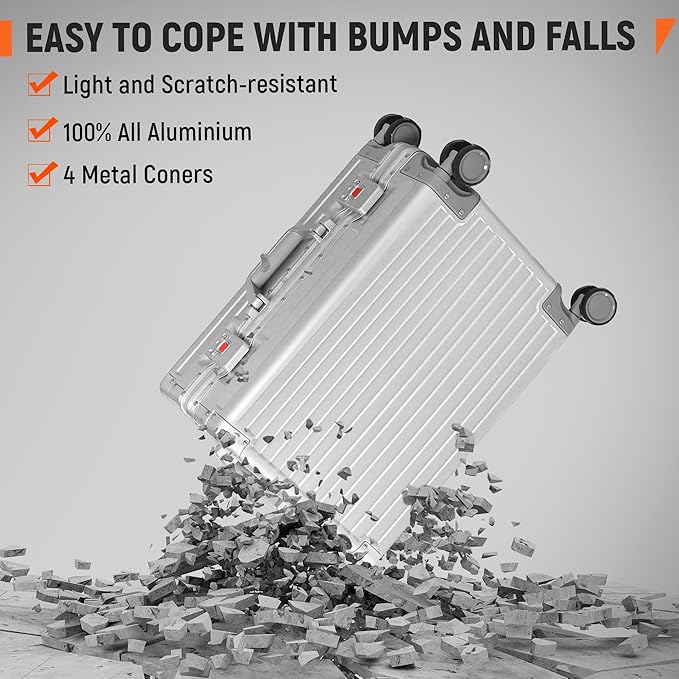 UrbanExplorer All Aluminum Carry On Luggage 22x14x9 Airline Approved Heavy Duty - Image 3