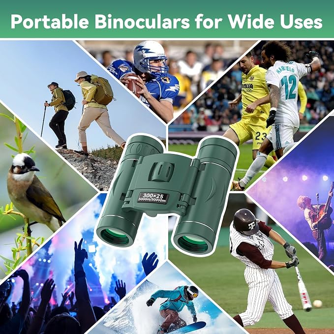 300x25 Binoculars for Adults and Kids, High Powered Mini Pocket Binoculars - Image 7