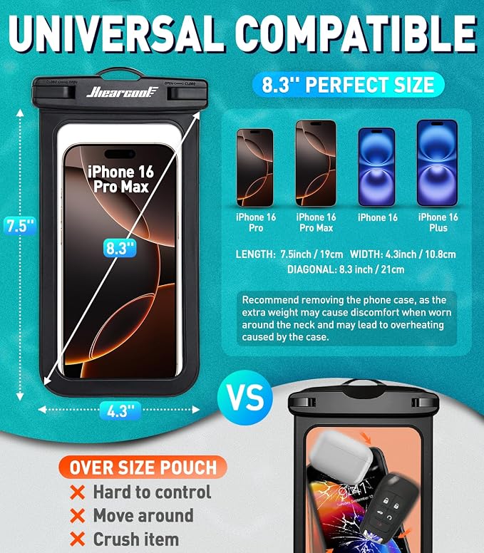 Hiearcool Universal Waterproof Phone Pouch Compatible - Image 2