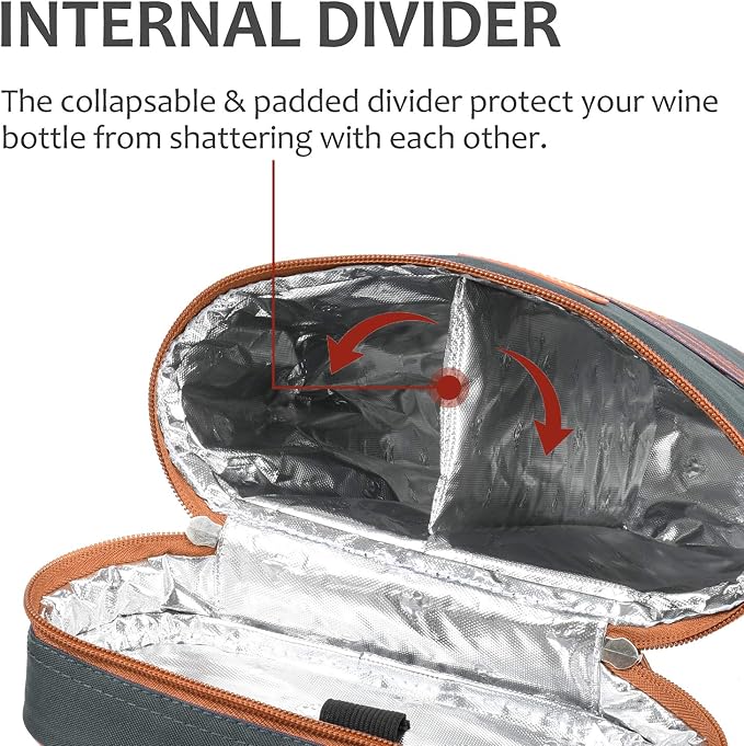 Tirrinia 2 Bottle Wine Gift Tote Carrier - Image 3