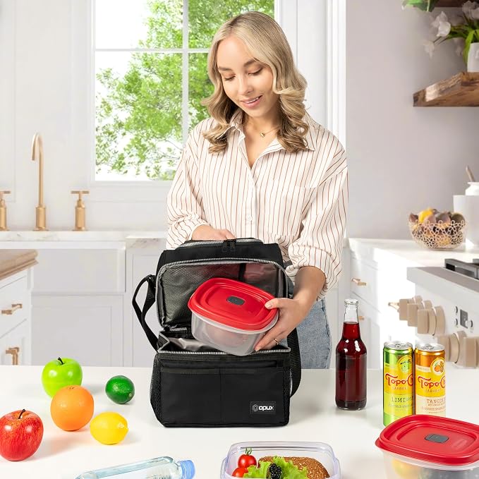 OPUX Lunch Box For Men Women, Insulated Large Lunch Bag Adult Work, Double - Image 4