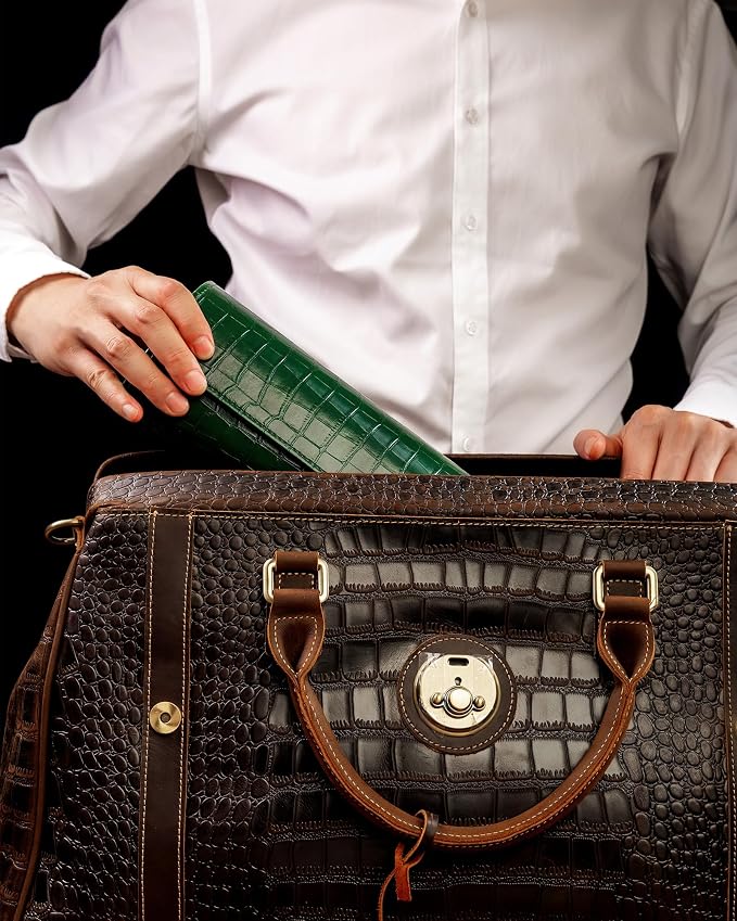 MR.OKAY 2 Watch Travel Case-Classic Leather Watch Case - Image 3