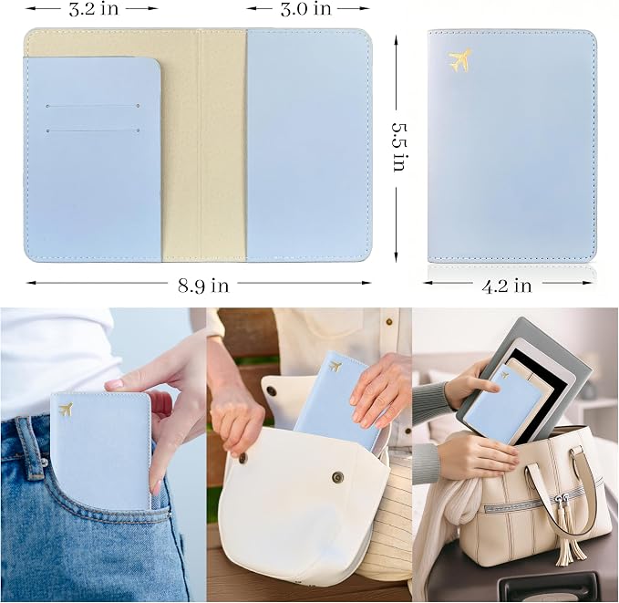 Passport Holder for Travel Essentials, RFID Blocking Passport Cover Case for - Image 4