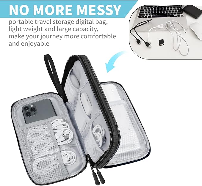 Electronics Organizer Travel Case, Electronic Accessories Storage Bag, Portable - Image 3