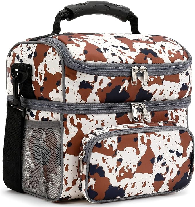 FlowFly Double Layer Cooler Insulated Lunch Bag Adult Lunch Box Large Tote Bag by FlowFly