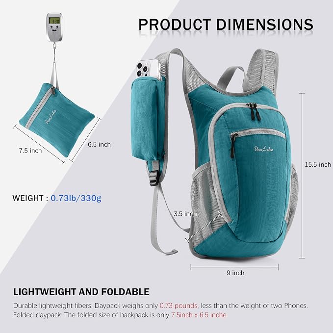 10L Small Hiking Backpack Travel Daypack Lightweight Packable Back Pack - Image 6