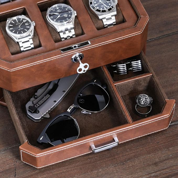 ROTHWELL 6 Slot Leather Watch Box - Image 5