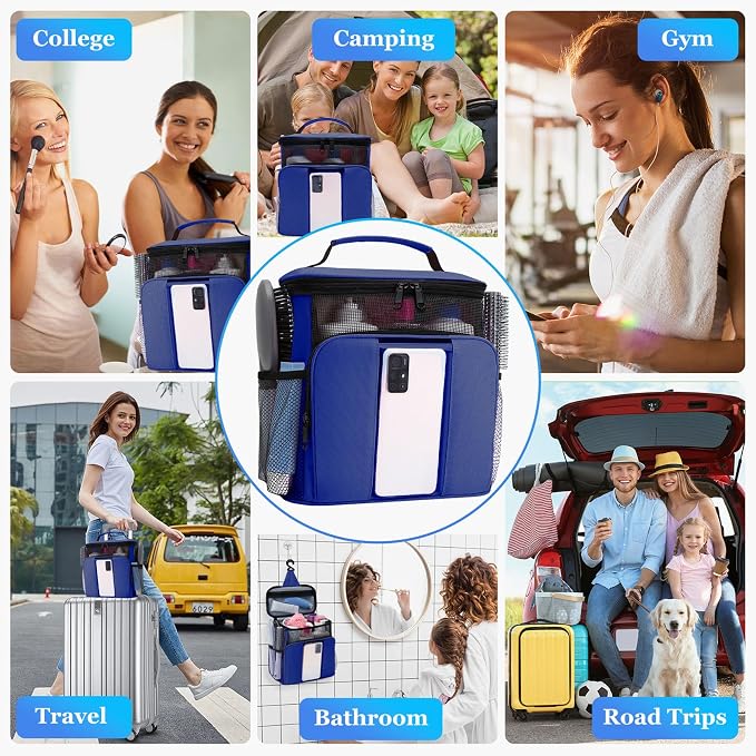 Mesh Shower Caddy, Portable HangingTravel Toiletry Bag Dorm Room Essentials - Image 6