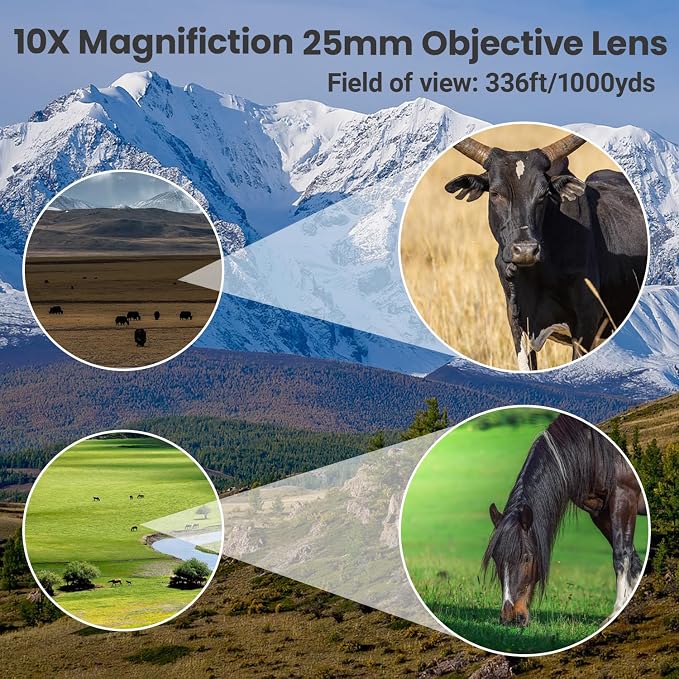 10x25 Binoculars for Adults & Kids, Compact HD Binoculars - Image 3