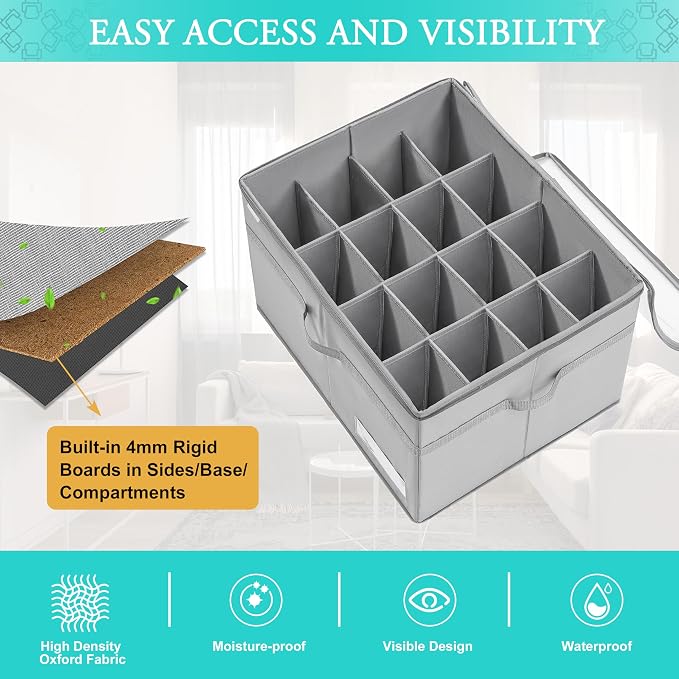 LUVHOMEE Shoe Organizer for Closet, Fits 16 Pairs, Large Shoe Box Storage - Image 4