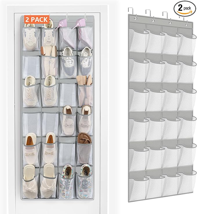 FENTEC 2 Pack Over the Door Shoe Organizer Hanging Shoe Organizer by Fentec