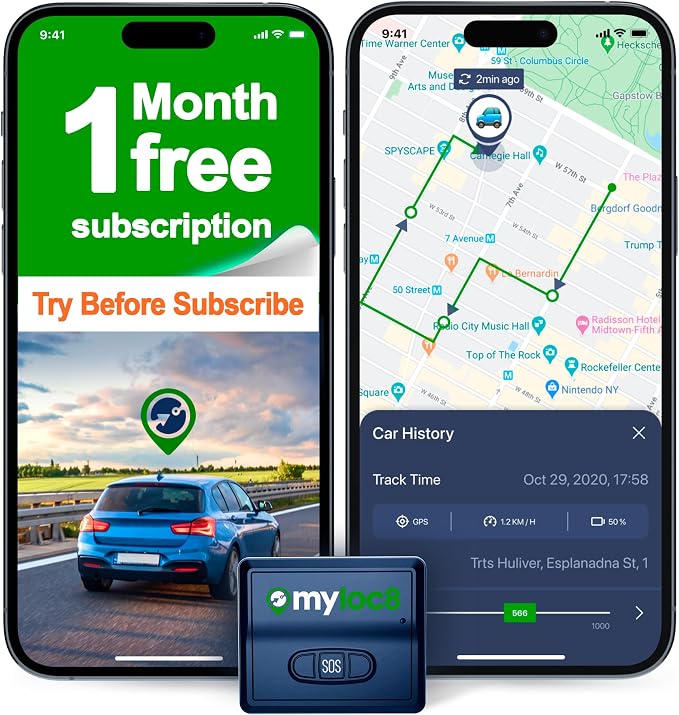 GPS Tracker for Vehicles with Magnet – 4G LTE Real-Time Location Device with App by MyLoc8