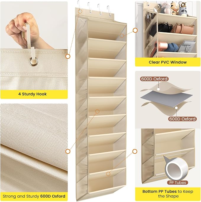 Over the Door Shoe Organizer for Closet, Shoes Rack - Image 3