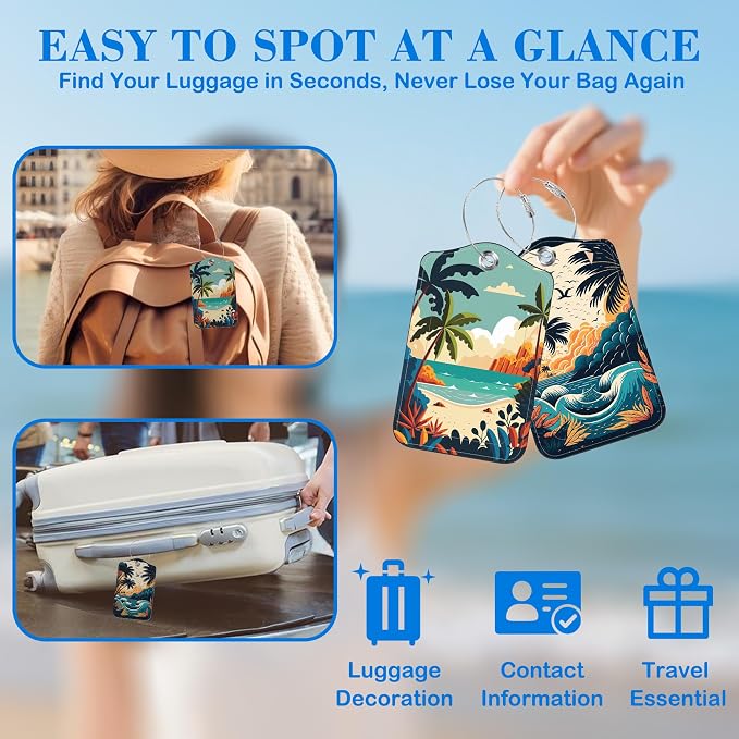 Tropical Beach at Sunset Luggage Tags - Image 6