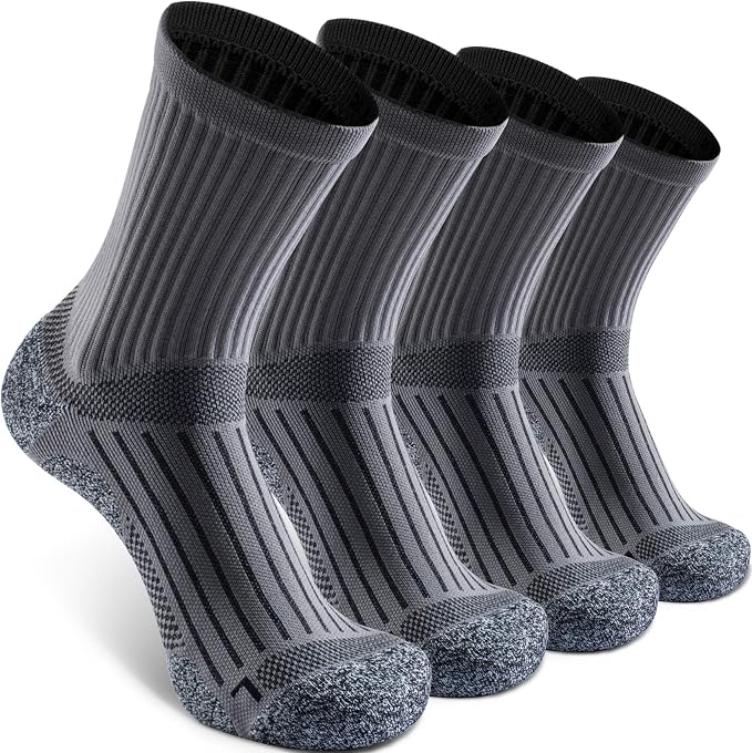 Elite Cushioned Compression Mid-crew Socks 4-Pack by Sitoisbe