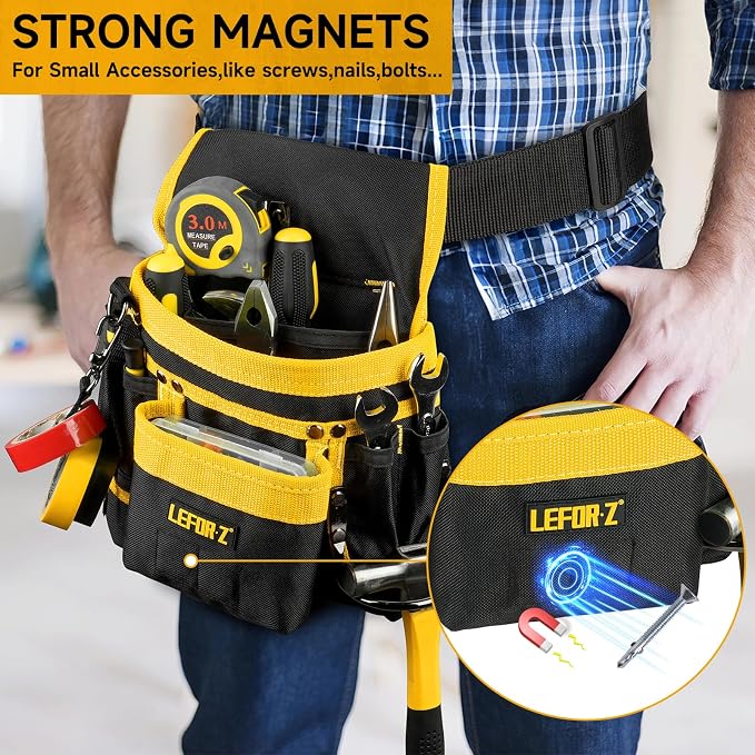 Tool Belt, Magnetic Tool Pouch, 14-Pockets Tool Belts - Image 3