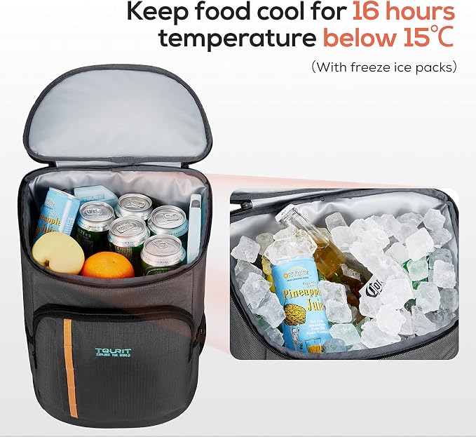 TOURIT Cooler Backpack 30 Cans Lightweight Insulated Backpack Cooler Leak-Proof - Image 4