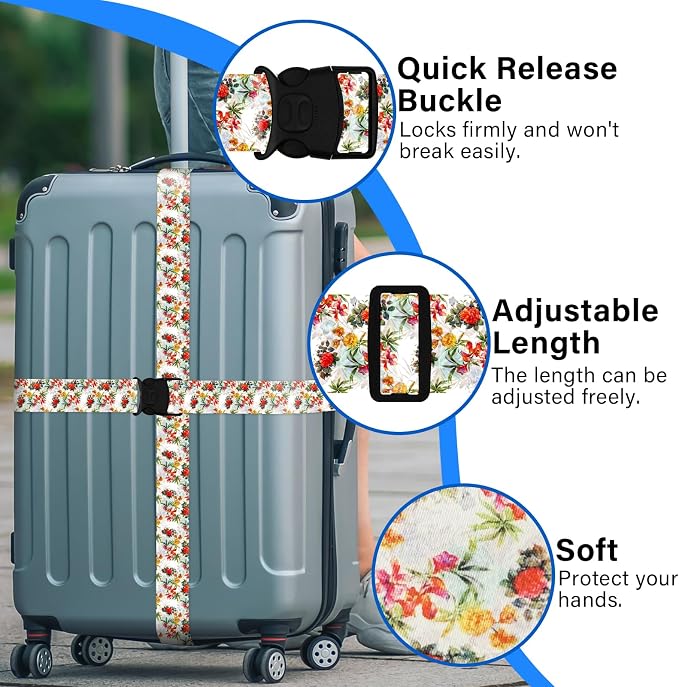 Luggage Straps for Suitcases, Travel Adjustable Belt - Image 2