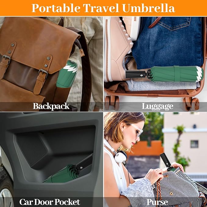 Travel Umbrella Superior, Beautiful & Compact, Large Strong but Light Portable - Image 6
