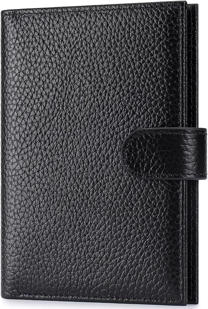 Passport Holder for Travel Women RFID Blocking Genuine Leather Passport Wallet by FREYAMIRA