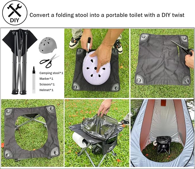 Opliy Camping Stool, Folding Small Chair Portable Camp Stool - Image 8