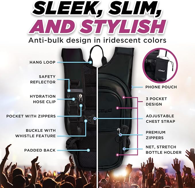 Rave Hydration Backpack – Anti-Theft Festival Hydration Pack - Image 6