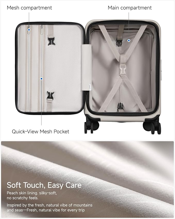 Carry On Luggage Top Opening, FLT Expandable Polycarbonate Hard Shell Suitcase - Image 8