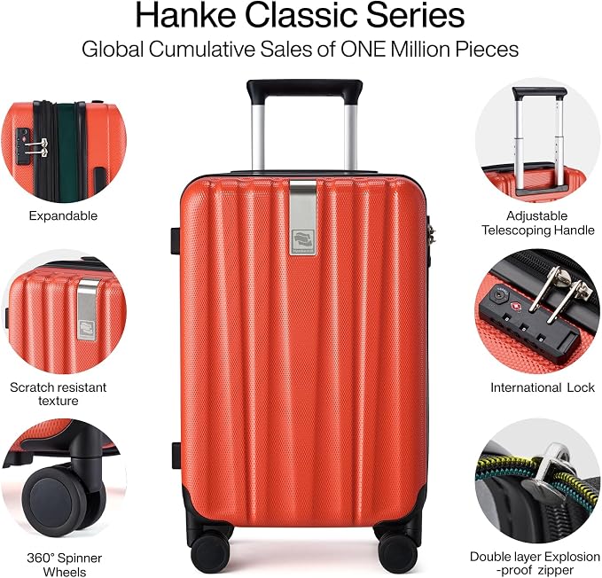 Hanke 24 Inch Expandable Checked Luggage Lightweight PC Hard Case Luggage - Image 4