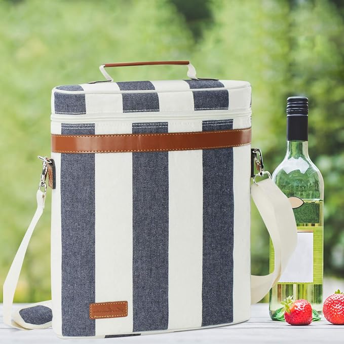 Zormy 3 Bottle Insulated Wine Tote Cooler Bag, Portable Carrier - Image 7