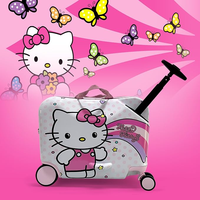 Fast Forward 18" Hello Kitty Kids Ride on Luggage-Hardshell Rolling Travel - Image 5