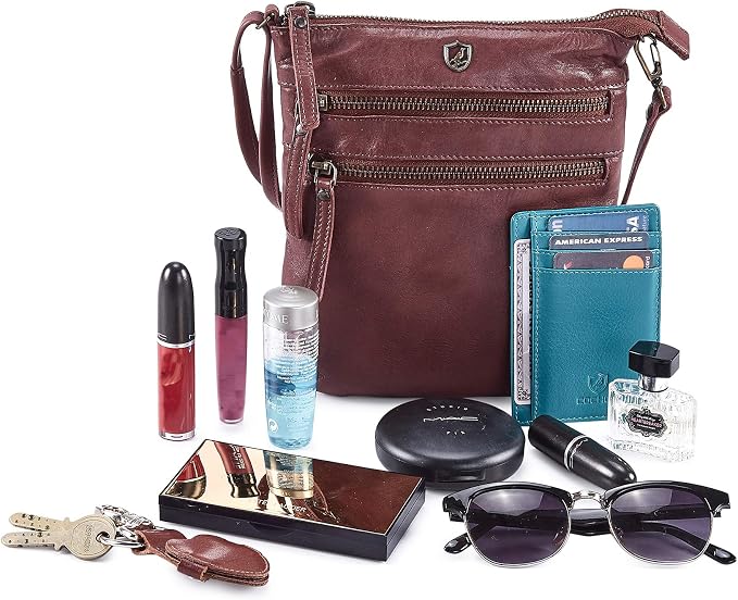 Crossbody Sling Bag for Women Small Real Leather Purse Vintage Travel Crossover - Image 6