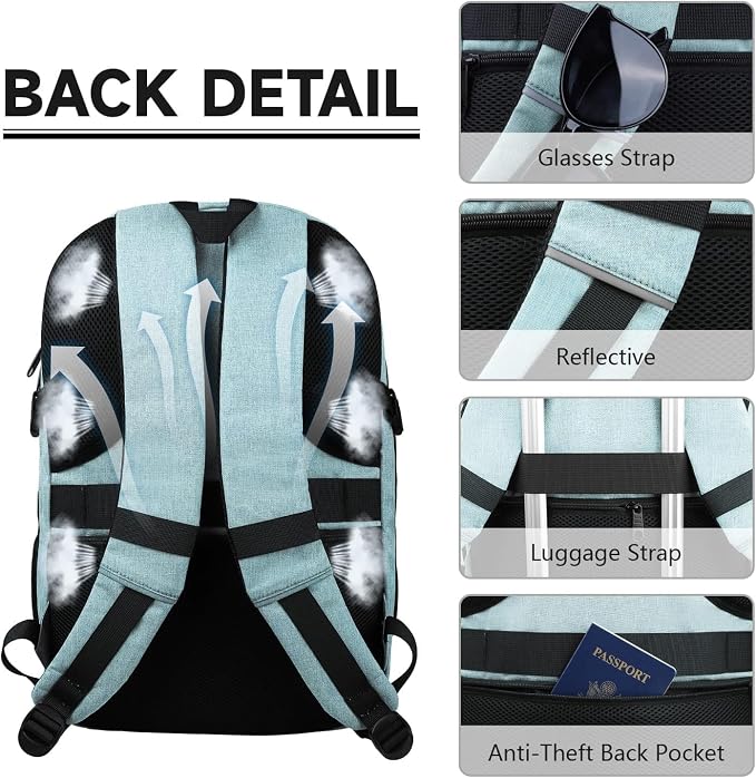 Lapsouno Business Laptop Backpack, Travel Laptop Backpack, Anti Theft Sturdy - Image 5
