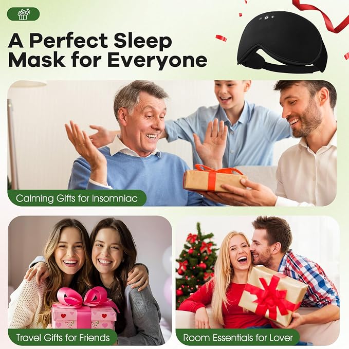 3D Sleep Headphones with Bluetooth 5.4 Sleep Mask, Bamboo Cotton Music Wireless - Image 9