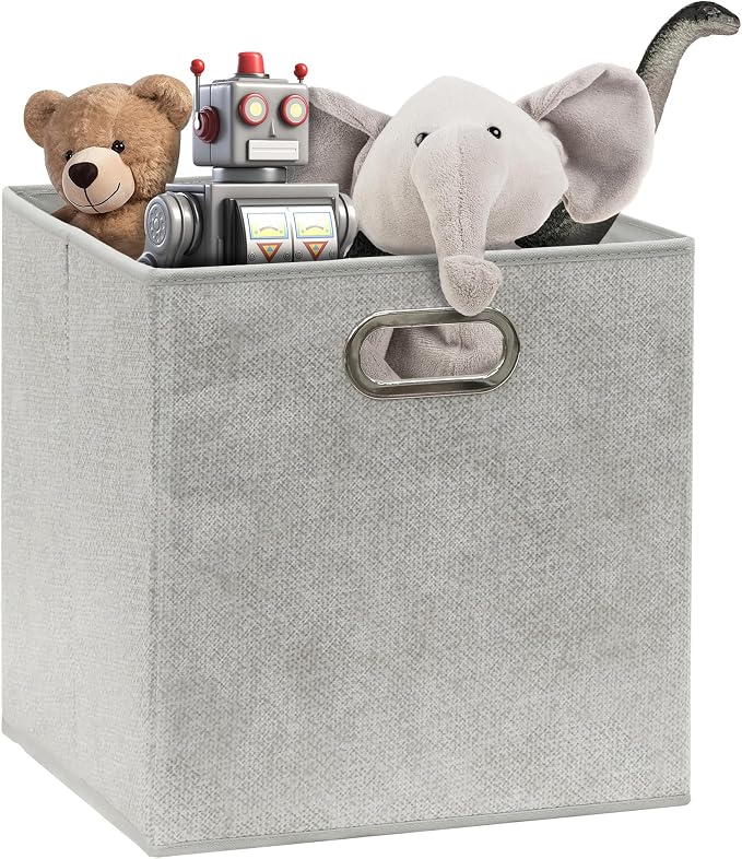 SIMPLE HOUSEWARE 11-Inch Collapsible Fabric Cube Storage Bin - Image 7