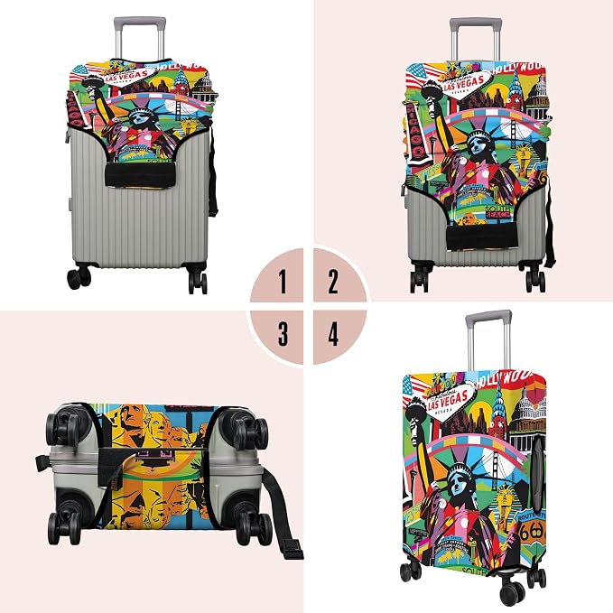 Travel Luggage Cover Suitcase Protector Fits 18-32 Inch Wheel Covers - Image 3
