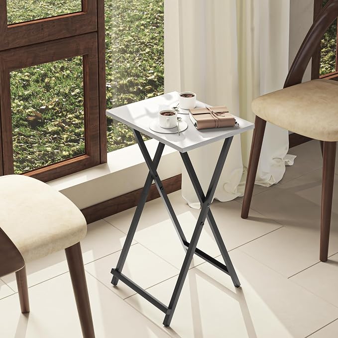 Foldable TV Trays, Small Folding Table, TV Trays Set of 2, TV Dinner Tray - Image 4