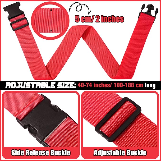 Eccliy 12 Pack Luggage Straps Suitcase Belts Wide Adjustable Packing Straps - Image 4