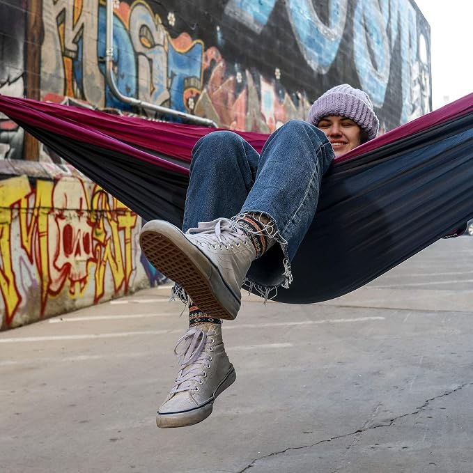 Grand Trunk Double Deluxe Parachute Nylon Hammock - 500lb Capacity Camping - Image 4