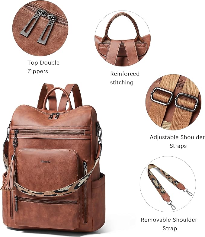 Shrrie Vegan Leather Laptop Backpack - Image 6