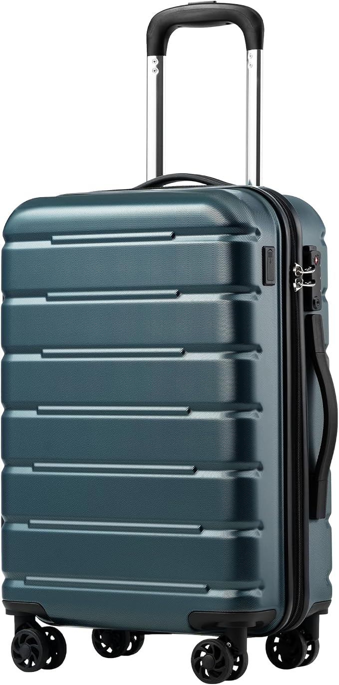 Coolife Luggage Suitcase Carry-on Spinner TSA Lock USB Port Expandable by COOLIFE
