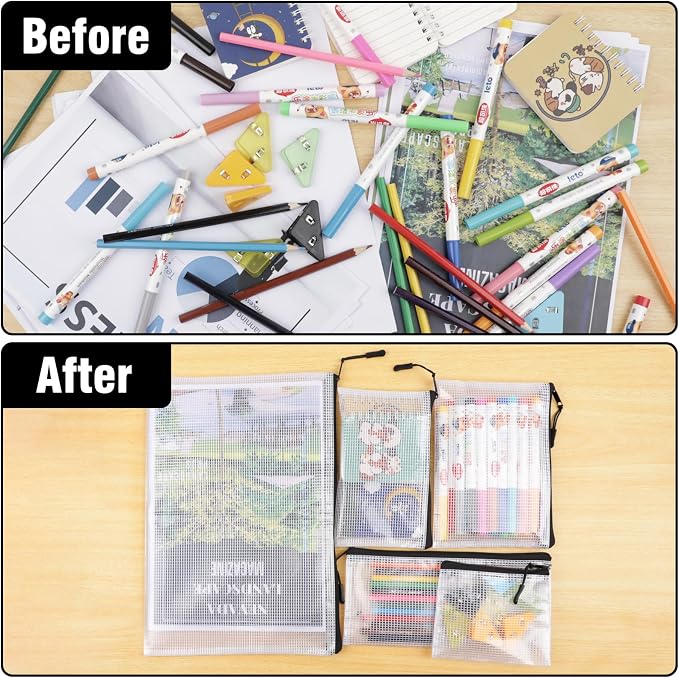 20pcs Multisize Mesh Zipper Pouch, Waterproof Bags - Image 2