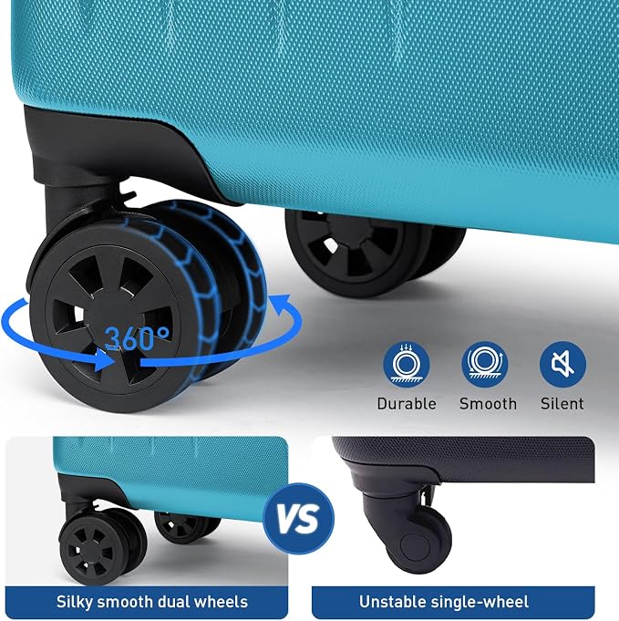 KYME Suitcase Hardshell With Double Spinner Wheels, PC+ABS TSA Lock Travel - Image 7