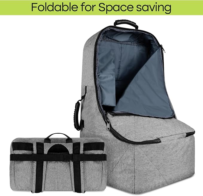 Padded Car Seat Travel Bag for Airplane, Heavy Duty Backpack for Air Travel - Image 4