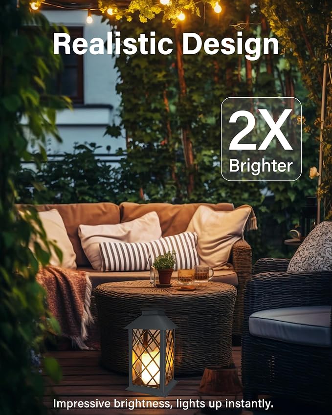 SHYMERY Solar Lanterns Outdoor Waterproof, 14 Inch Outdoor Lanterns - Image 3