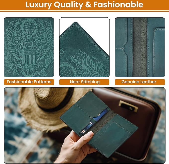 LEATHER VILLAGE Leather Passport Holder Cover – Travel Wallet - Image 5