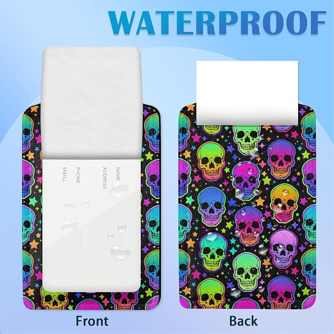 Neon Bright Human Skulls 2 PCS Luggage Tags, Privacy Cover ID Label - Image 4