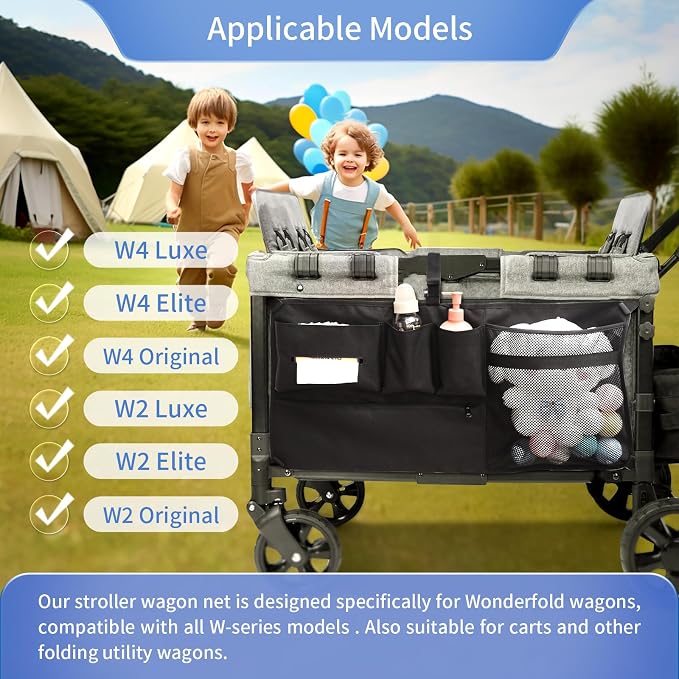 Stroller Wagon Cargo Net for WONDERFOLD Wagon Accessories, Foldable Mesh Cargo - Image 2