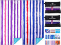 2 Pack Microfiber Oversized Lightweight Beach Towel 71"x32" XL Extra Large Thin by Qinqinamu